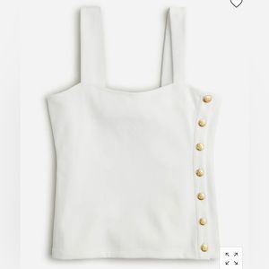 NWT J. Crew Button Top - white bouclé